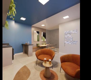 Perspectiva artística do espaço bar