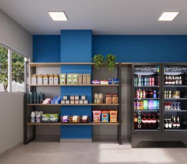 Perspectiva artística do mini mercado