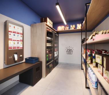 Perspectiva artística do mini mercado