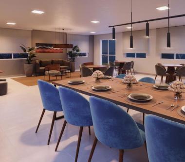 Perspectiva artística do salão de festas