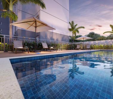 Perspectiva artística da piscina