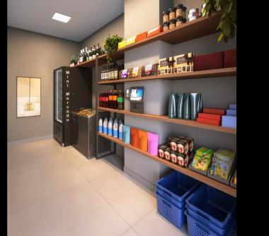 Perspectiva artística do mini mercado