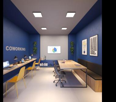 Perspectiva artística do coworking