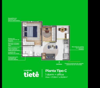 Perspectiva artística da planta tipo C