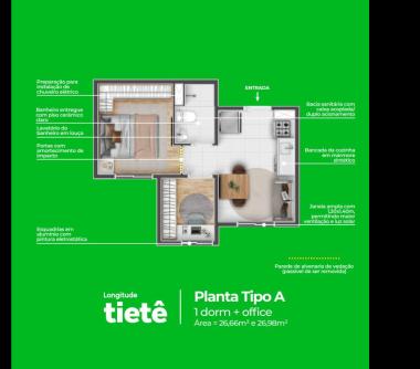Perspectiva artística da planta tipo A